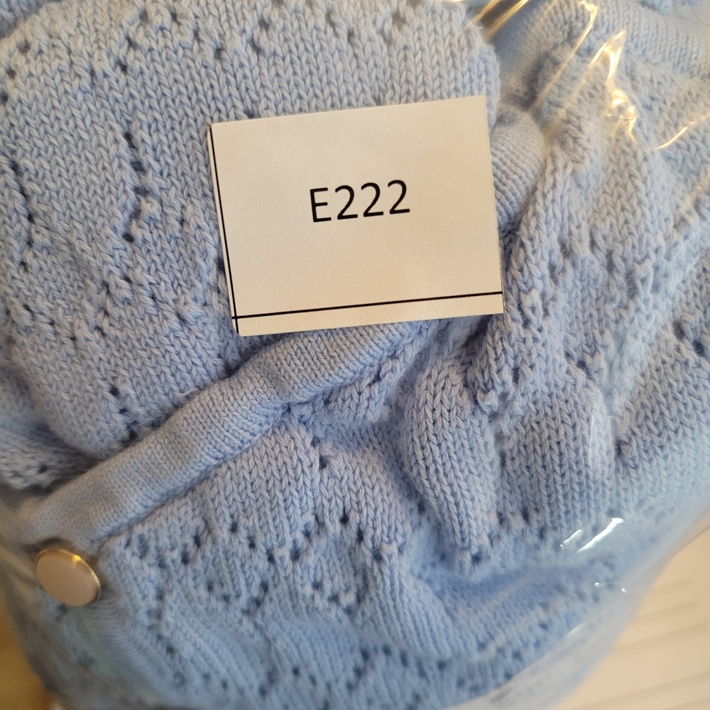 Derek Lam Collective Women Midi Dress Crochet Knit Button Size Small Blue - Picture 9 of 9
